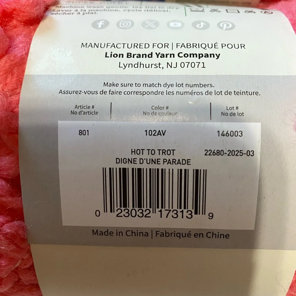 Lion Brand Insta Knit Hot to Trot Pink Yarn 3 pack - Picture 2 of 3